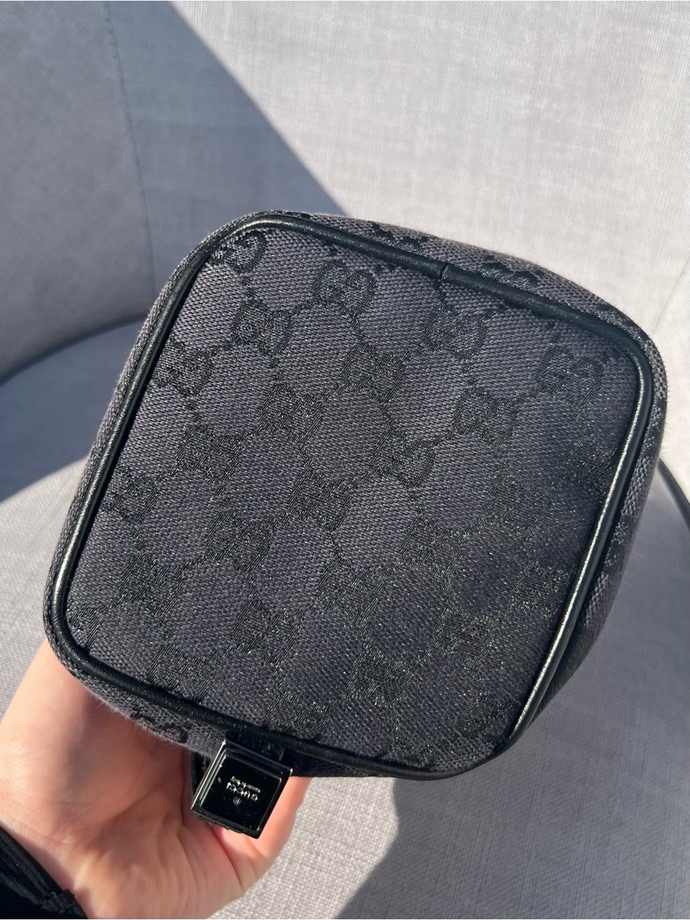 Gucci GG Canvas Drawstring Pouch Black - Picture 3 of 8
